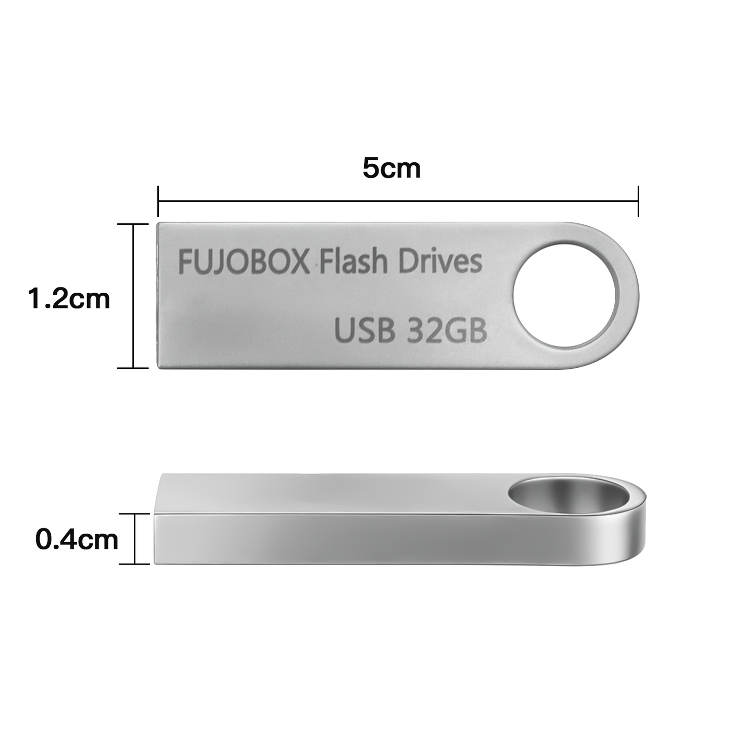 FUJOBOX Blank USB Flash Drives 32GB, USB 2.0, Write Speed 30 MB/s